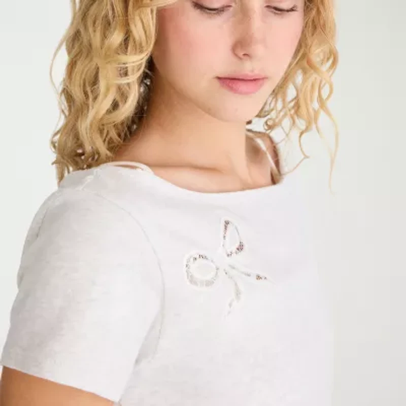 AEROPOSTALE Womens Juniors Scoop Neck Short Sleeve T-Shirt