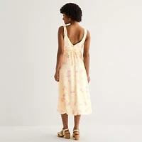 by&by Womens Juniors Sleeveless Floral Midi Slip Dress