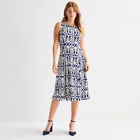 Danny & Nicole Womens Damask Midi Jacket Dress