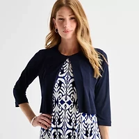 Danny & Nicole Womens Damask Midi Jacket Dress