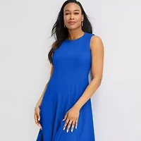 Danny & Nicole Womens Sleeveless Fit + Flare Dress