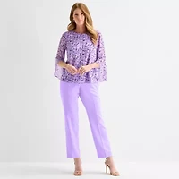 Black Label by Evan-Picone Womens Round Neck 3/4 Sleeve Blouse