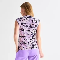 Black Label by Evan-Picone Womens Cowl Neck Short Sleeve Blouse