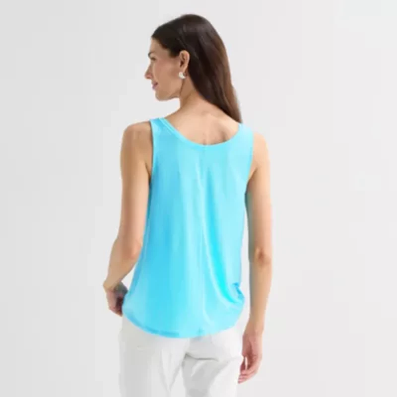 St. John's Bay Womens Tall Round Neck Sleeveless Tank Top