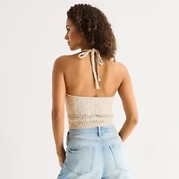 Arizona Womens Juniors Halter Neck Sleeveless Tank Top