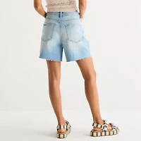 Arizona Womens Mid Rise Juniors Denim Short
