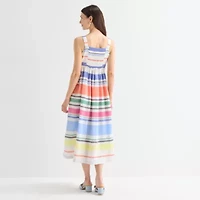 St. John's Bay Womens Sleeveless Striped Midi Sundress