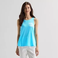 St. John's Bay Womens Round Neck Sleeveless Tank Top