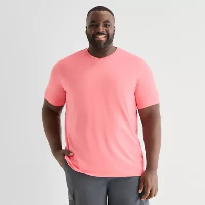 St. John's Bay Super Soft Mens V Neck Short Sleeve Quick Dry Big and Tall T-Shirt