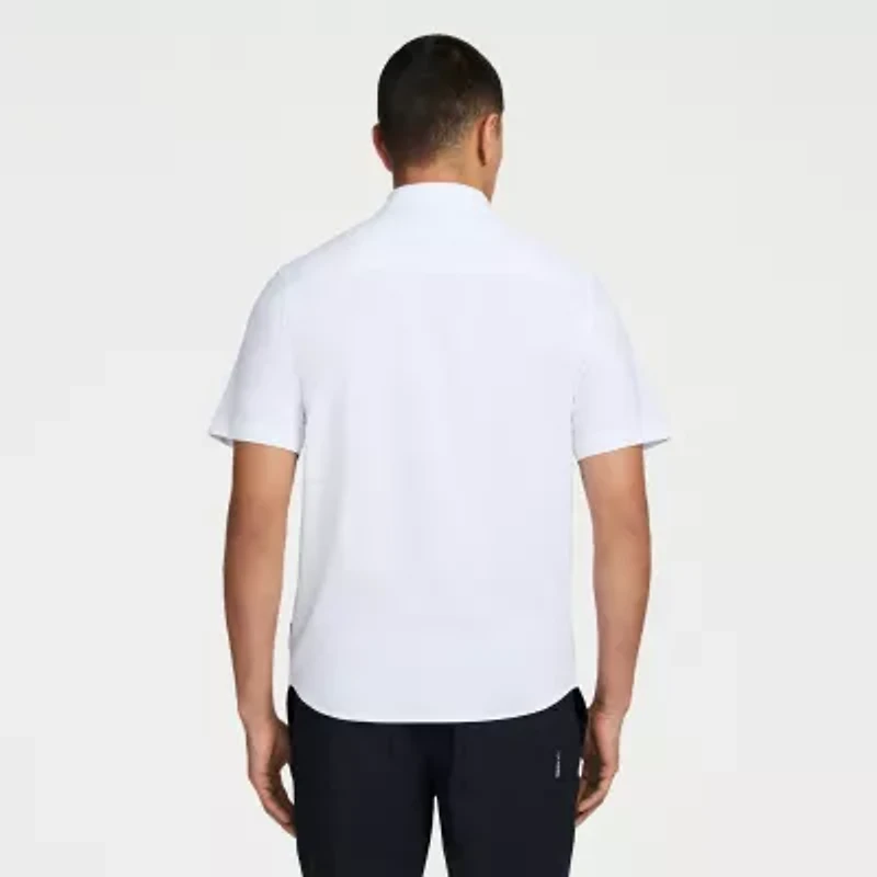 MESSI Collection Mens Short Sleeve Button-Down Shirt