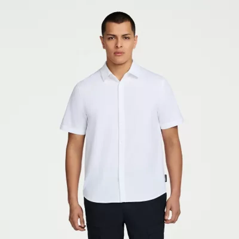 MESSI Collection Mens Short Sleeve Button-Down Shirt