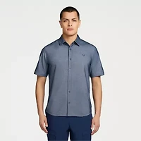 MESSI Collection Mens Short Sleeve Regular Fit Button-Down Shirt