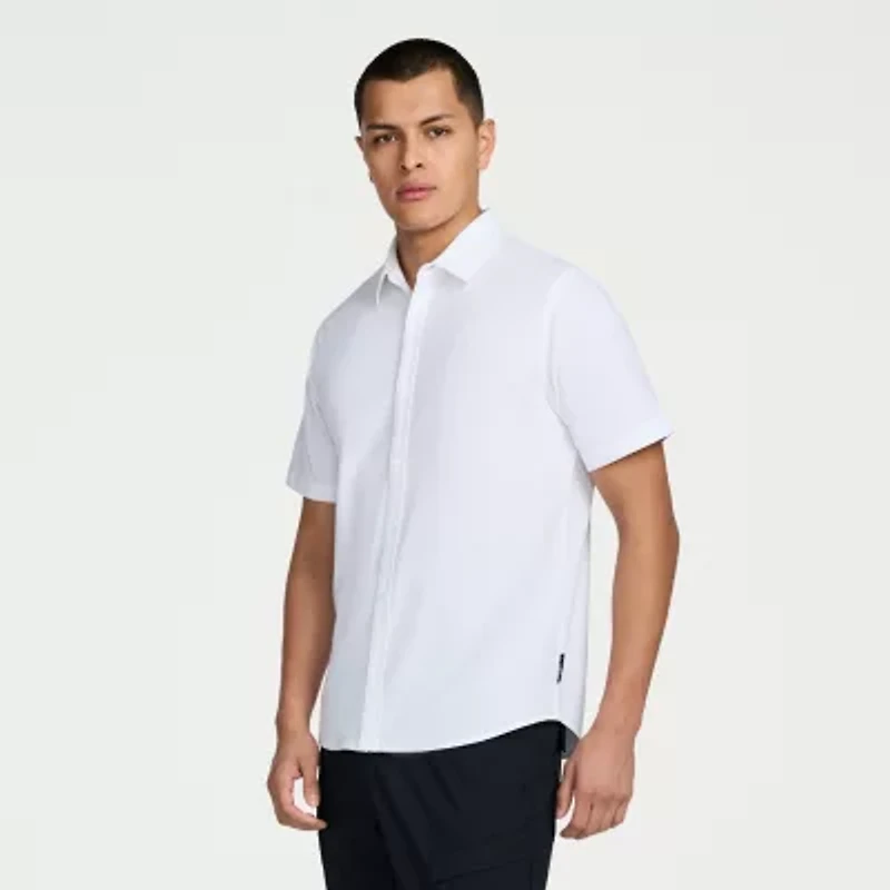 MESSI Collection Mens Short Sleeve Button-Down Shirt