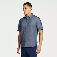 MESSI Collection Mens Short Sleeve Regular Fit Button-Down Shirt
