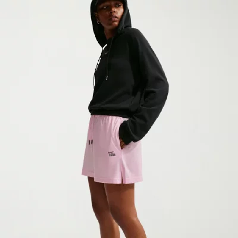 Nike Womens 4" Mid Rise Moisture Wicking Drawstring Waist Active Pull-On Short