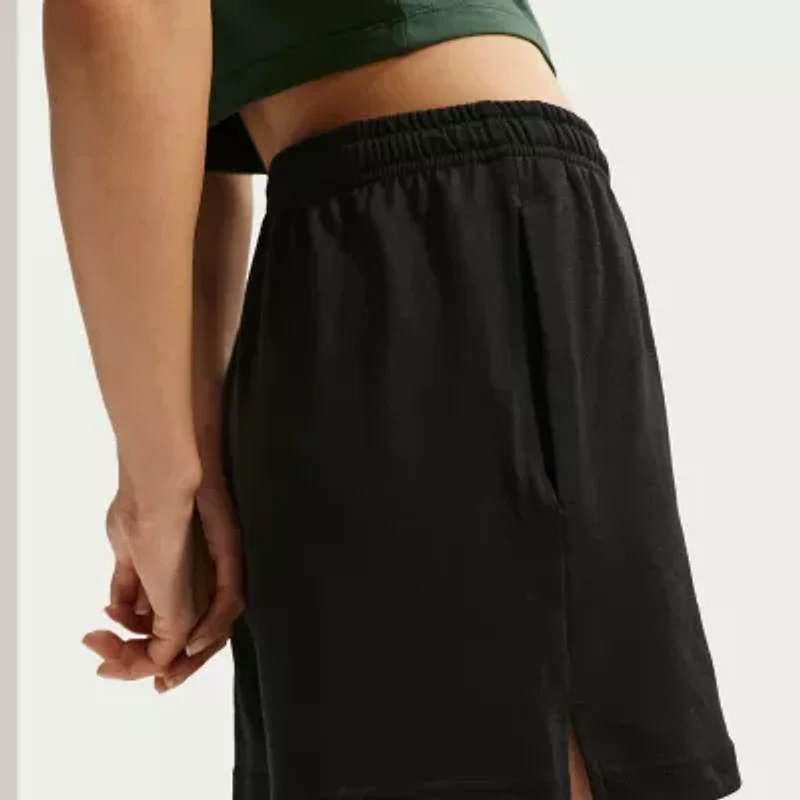 Nike Womens 4" Mid Rise Moisture Wicking Drawstring Waist Active Pull-On Short