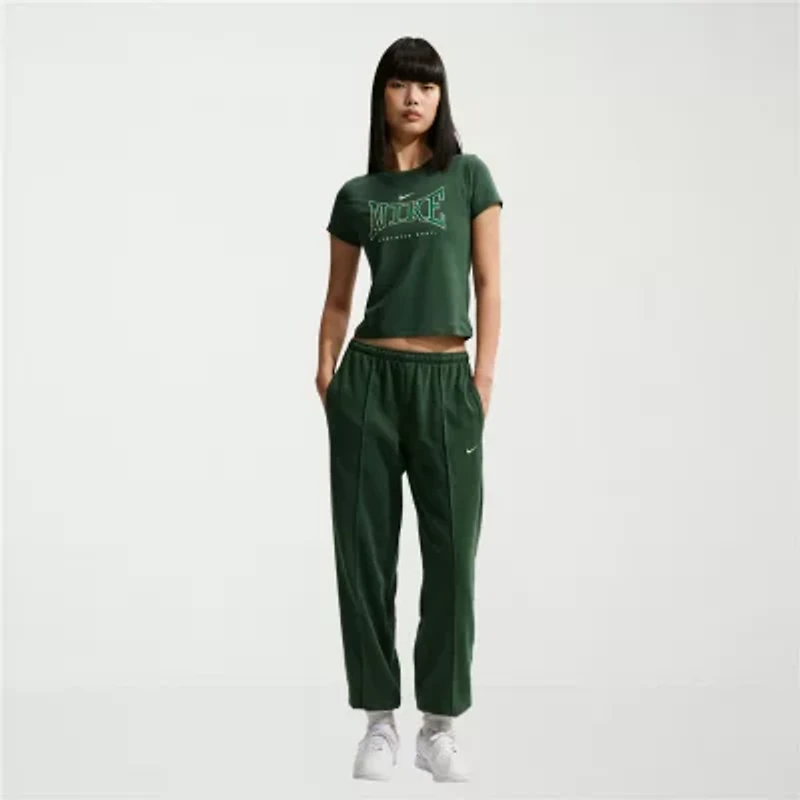 Nike Womens Drawstring Waist Lightweight Cinched Loose Fit Active Jogger Pant