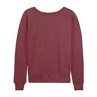 Peanuts Valentines Hugging Heart Womens Boat Neck Long Sleeve Classic Fit Graphic T-Shirt