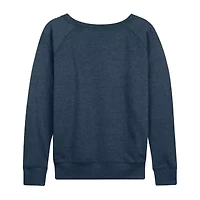 Candy Heart Grid Womens Boat Neck Long Sleeve Classic Fit Peanuts Graphic T-Shirt