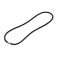 Mens 19" Black Leather Necklace