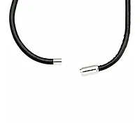 Mens 19" Black Leather Necklace