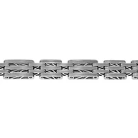 Mens Stainless Steel Chain Bracelet with Lock Extender