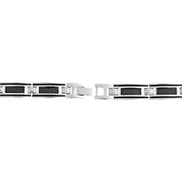Mens Stainless Steel and Carbon Fiber Chain Bracelet