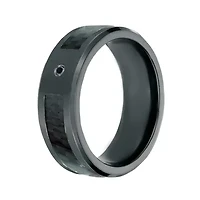 Mens Diamond Accent Black Zirconium Band Ring