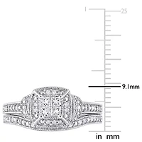 Womens 1/ CT. T.W. Natural White Diamond 10K Gold Bridal Set