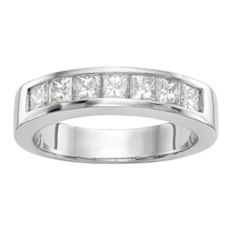 Womens 3MM 3/4 CT. T.W. Natural White Diamond 14K White Gold Wedding Band