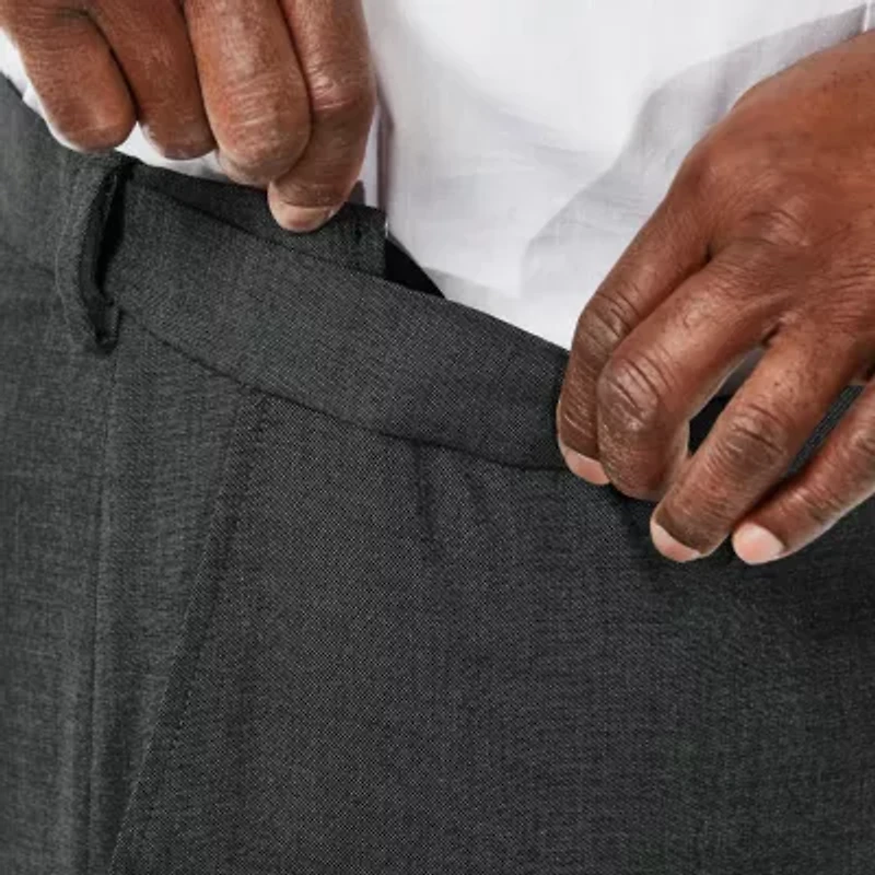 Haggar JMH Premium Stretch Sharkskin Mens Big Fabric Classic Fit Flat Front Suit Pant