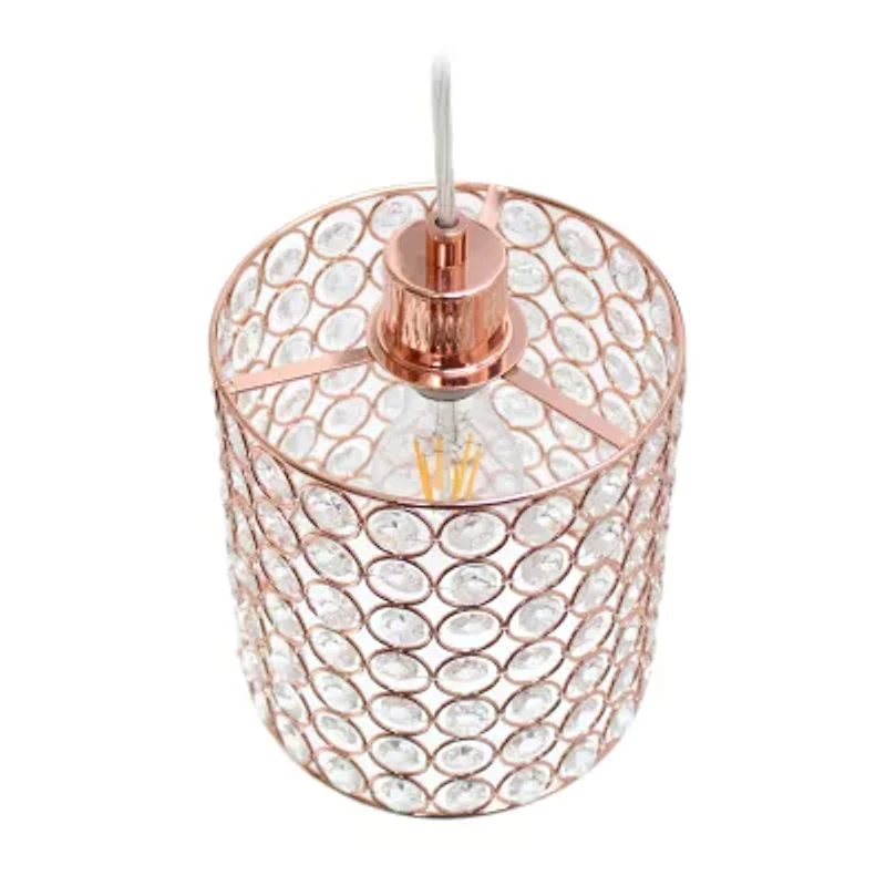 Elegant Designs 1 - Light Elipse Crystal Cylinder Pendant