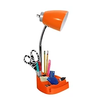 Limelights Gooseneck Organizer Desk Lamp with iPad Tablet Stand Book Holder and Charging Outlet