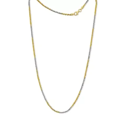 Made in Italy Womens 24K Gold Over Silver 24 Inch Singapore Chain Necklace