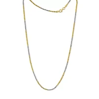 Made in Italy Womens 24K Gold Over Silver Inch Singapore Chain Necklace