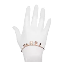 Bijoux Bar Delicates Rose Tone Womens Flower Charm Bracelet