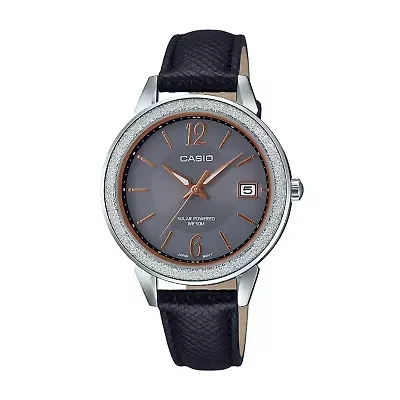 Casio Womens Black Leather Strap Watch Ltps200l-1av
