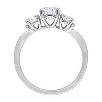 Womens 1 3/8 CT. T.W. Lab Created White Moissanite 10K Gold 3-Stone Engagement Ring