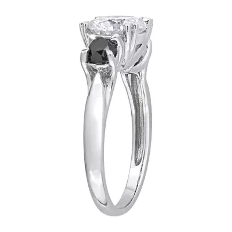 Womens 3/4 CT. T.W. Lab Created White Moissanite 10K Gold 3-Stone Engagement Ring