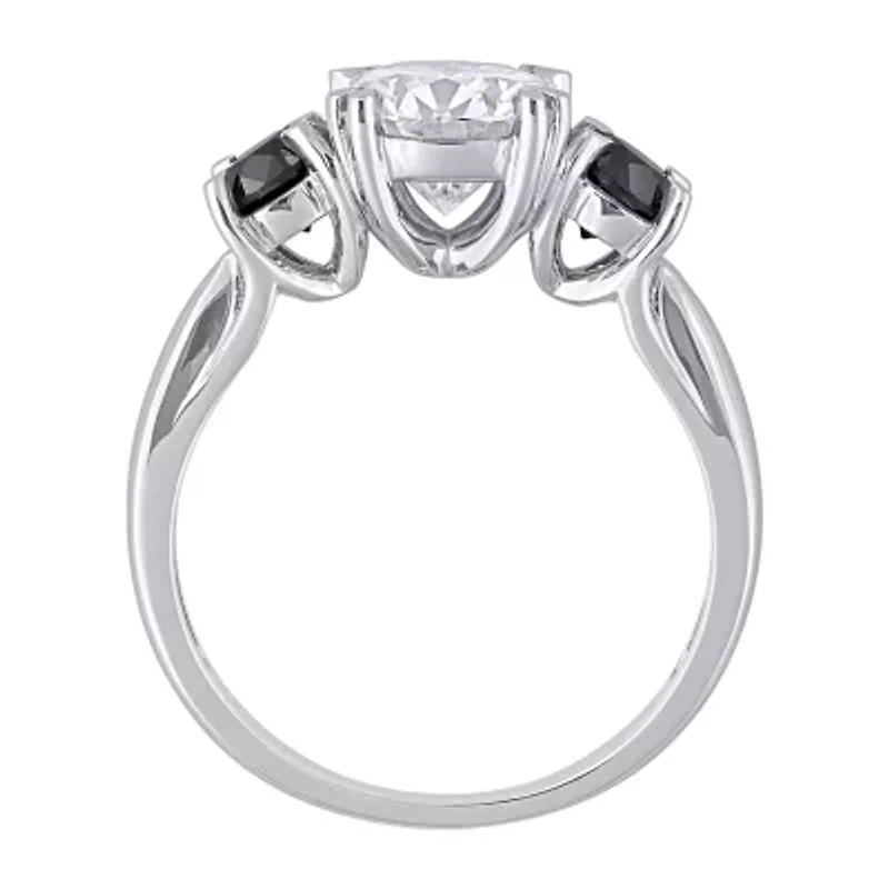 Womens 3/4 CT. T.W. Lab Created White Moissanite 10K Gold 3-Stone Engagement Ring