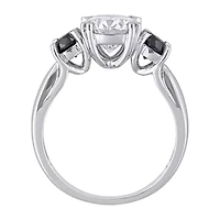 Womens 3/4 CT. T.W. Lab Created White Moissanite 10K Gold 3-Stone Engagement Ring