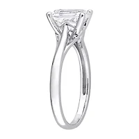 Womens Lab Created White Moissanite 10K Gold Solitaire Engagement Ring