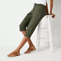 St. John's Bay Secretly Slender Womens Straight Mid Rise Capri Pant