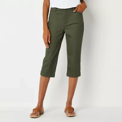 St. John's Bay Secretly Slender Womens Straight Mid Rise Capri Pant