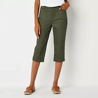 St. John's Bay Secretly Slender Womens Straight Mid Rise Capri Pant