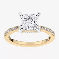 G-H / Si1-Si2) Womens 1/ CT. T.W. Lab Grown White Diamond 14K Gold Side Stone -Stone Engagement Ring