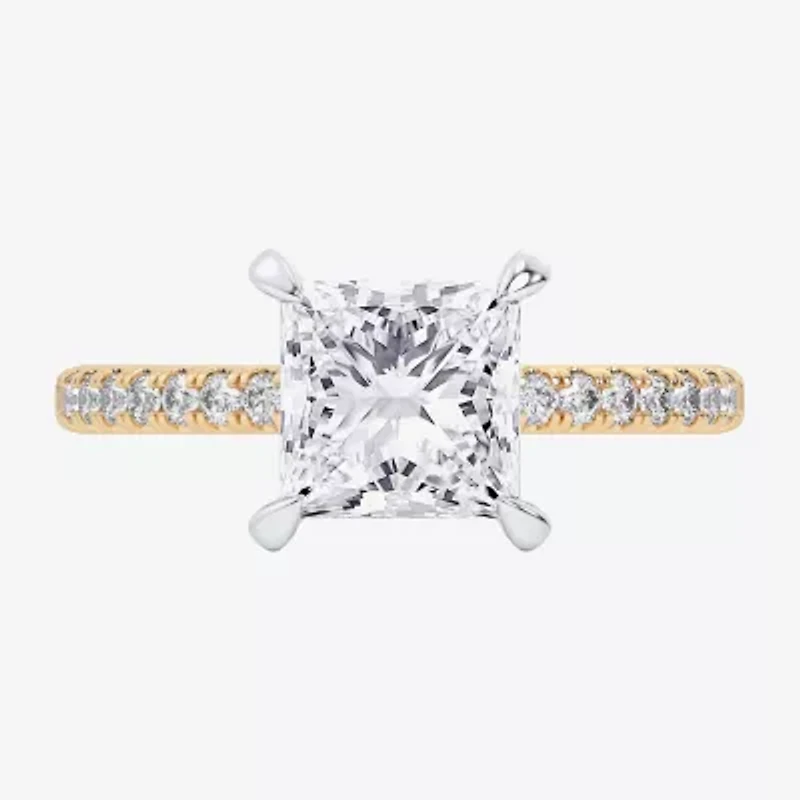 G-H / Si1-Si2) Womens 1/ CT. T.W. Lab Grown White Diamond 14K Gold Side Stone -Stone Engagement Ring