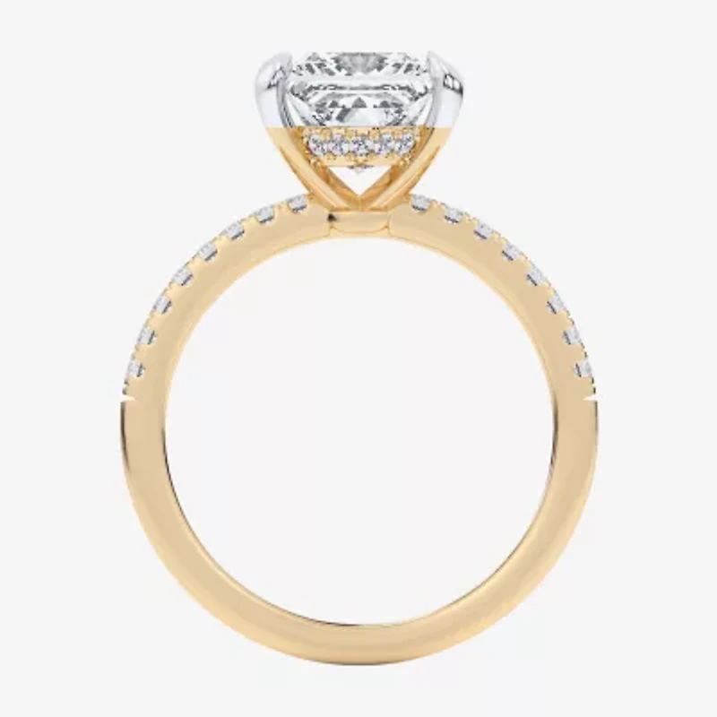 G-H / Si1-Si2) Womens 1/ CT. T.W. Lab Grown White Diamond 14K Gold Side Stone -Stone Engagement Ring