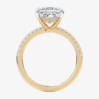 G-H / Si1-Si2) Womens 1/ CT. T.W. Lab Grown White Diamond 14K Gold Side Stone -Stone Engagement Ring