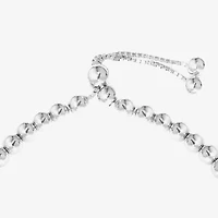 Womens Sterling Silver Heart Bolo Bracelet